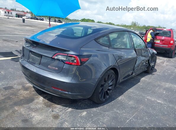 5YJ3E1EC2NF104182 2022 TESLA MODEL 3 Gray Trasero derecho