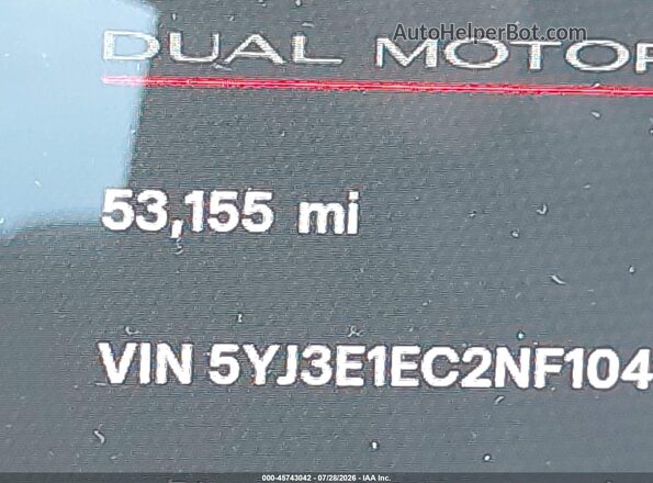 5YJ3E1EC2NF104182 2022 TESLA MODEL 3 Gray Vista interior de 360 grados