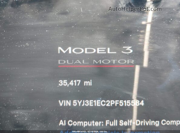5YJ3E1EC2PF515584 2023 TESLA MODEL 3 Blue 