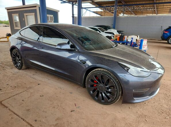 5YJ3E1EC3NF177285 2022 TESLA MODEL Gray Przód prawy