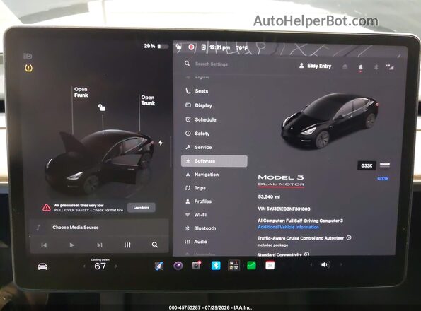 5YJ3E1EC3NF331803 2022 TESLA MODEL 3 Black Vista de los asientos traseros