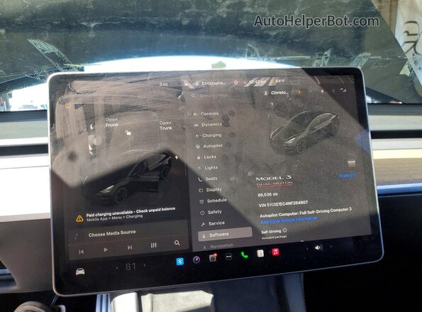 5YJ3E1EC4NF264807 2022 TESLA MODEL Black Widok zestawu wskaźników