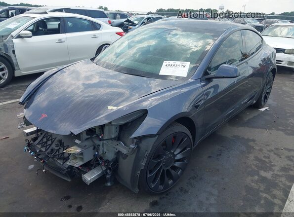 5YJ3E1EC4NF348822 2022 TESLA MODEL 3 Gray Передня ліва чверть