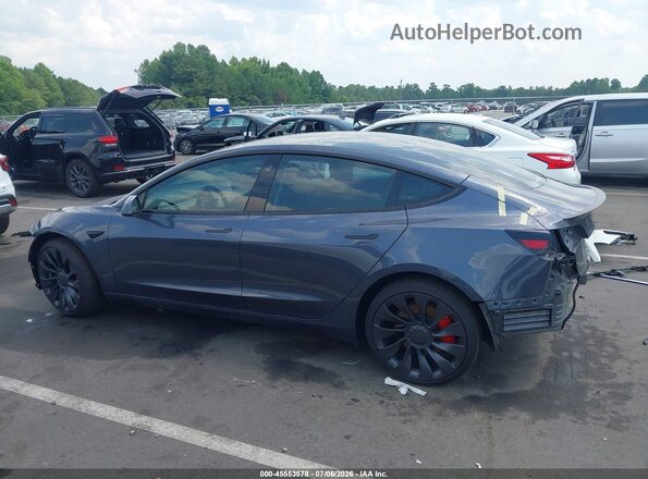 5YJ3E1EC4NF348822 2022 TESLA MODEL 3 Gray Вид задньої частини салону