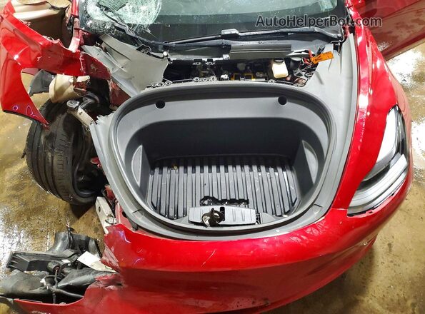 5YJ3E1EC5MF990982 2021 TESLA MODEL Красный Вид задней части салона