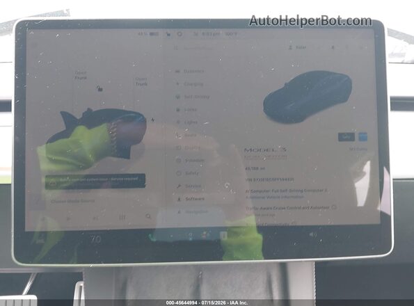 5YJ3E1EC5PF594331 2023 TESLA MODEL 3 Blue Widok tylnych siedzeń