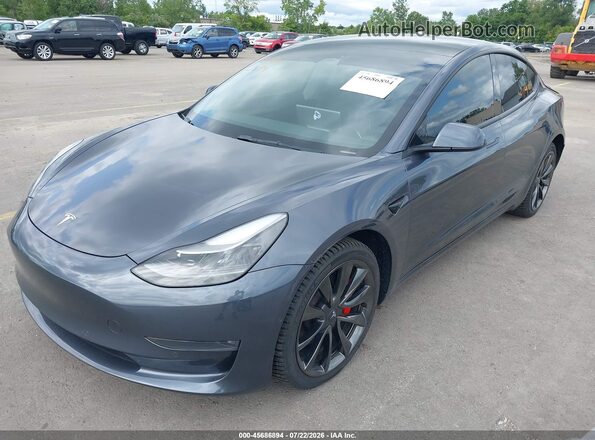 5YJ3E1EC7NF263294 2022 TESLA MODEL 3 Gray Передня ліва чверть