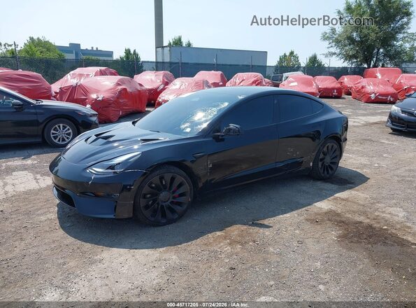 5YJ3E1EC7PF423161 2023 TESLA MODEL 3 Черный Передняя левая четверть