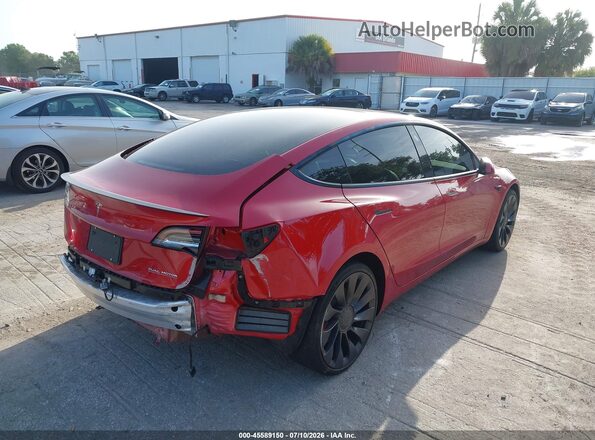 5YJ3E1EC8MF044035 2021 TESLA MODEL 3 Красный Задняя правая четверть