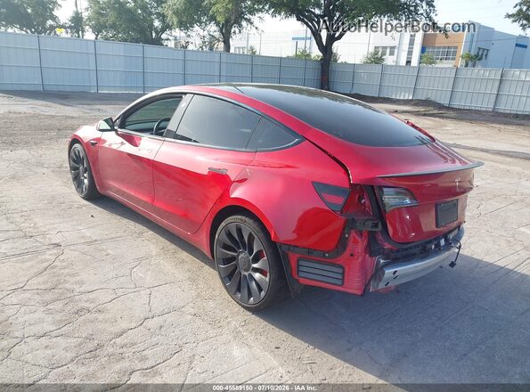 5YJ3E1EC8MF044035 2021 TESLA MODEL 3 Красный Задняя левая четверть