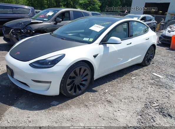 5YJ3E1EC8MF973335 2021 TESLA MODEL 3 White Передня ліва чверть