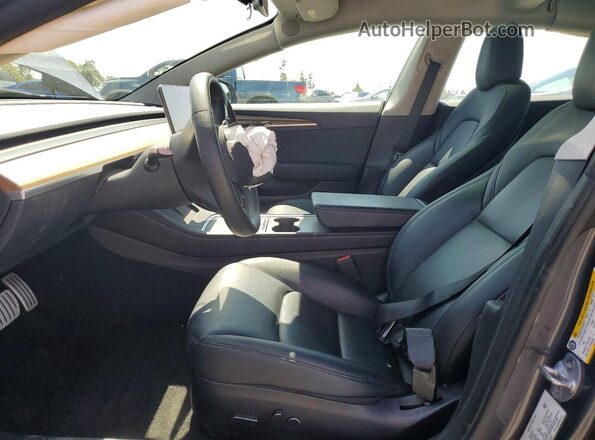 5YJ3E1EC8NF265829 2022 TESLA MODEL Charcoal წინა სალონის ხედი
