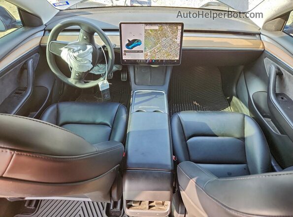 5YJ3E1ECXMF086173 2021 TESLA MODEL 3 Gray Widok deski rozdzielczej