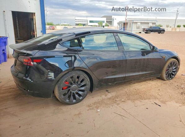 5YJ3E1ECXNF296385 2022 TESLA MODEL Черный Задняя правая четверть