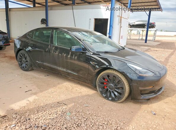 5YJ3E1ECXNF296385 2022 TESLA MODEL Черный Передняя правая четверть