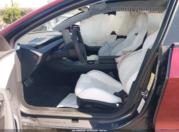 5YJ3E1ET2RF770738 2024 TESLA MODEL 3 Burgundy Front interior view