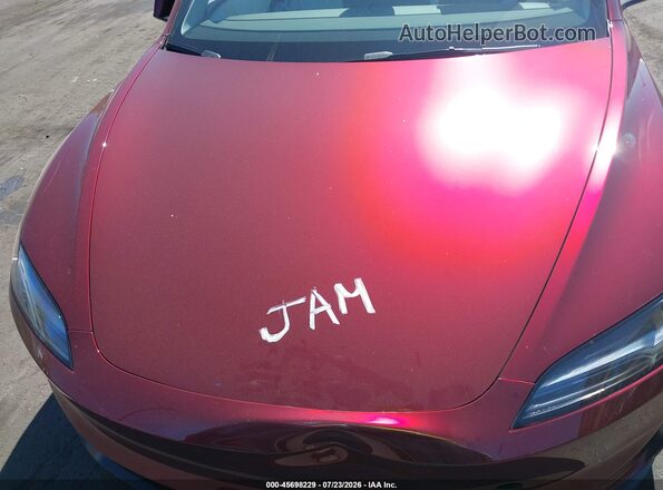 5YJ3E1ET2RF770738 2024 TESLA MODEL 3 Burgundy Rear view