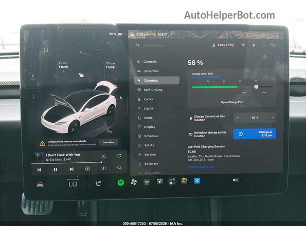 5YJ3E1ET2SF984960 2025 TESLA MODEL 3 White 