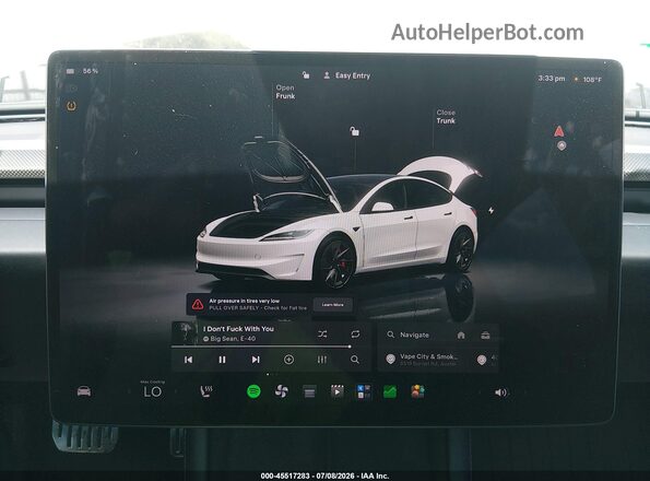 5YJ3E1ET2SF984960 2025 TESLA MODEL 3 White 