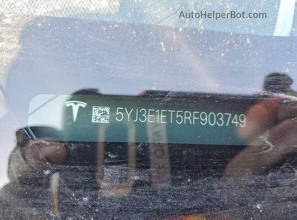 5YJ3E1ET5RF903749 2024 TESLA OTHER Серый Вид наклейки с VIN-кодом
