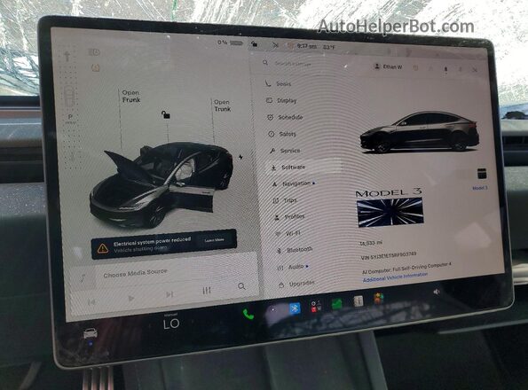 5YJ3E1ET5RF903749 2024 TESLA OTHER Серый Вид щитка приборов