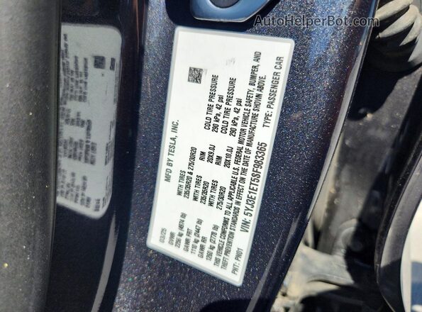 5YJ3E1ET5SF983365 2025 TESLA MODEL Угольный Вид подкапотного пространства