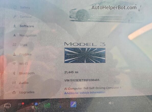5YJ3E1ET8SF036465 2025 TESLA MODEL Белый Вид щитка приборов