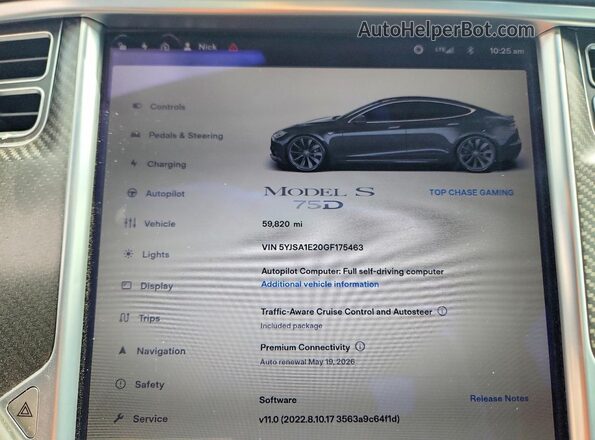 5YJSA1E20GF175463 2016 TESLA MODEL Gray Вид щитка приладів
