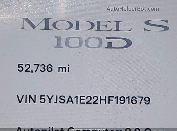 5YJSA1E22HF191679 2017 TESLA MODEL S Black 