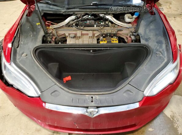 5YJSA1E22HF229170 2017 TESLA MODEL Красный Вид задней части салона