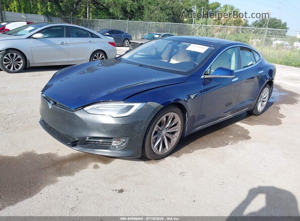 5YJSA1E22JF245245 2018 TESLA MODEL S Синий Передняя левая четверть