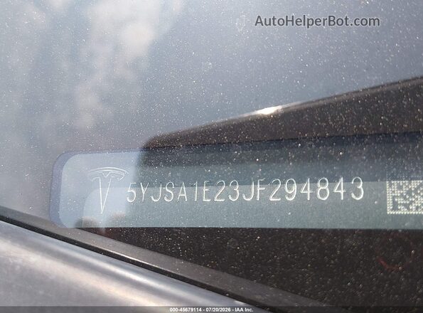 5YJSA1E23JF294843 2018 TESLA MODEL S Black ძრავის განყოფილების ხედი