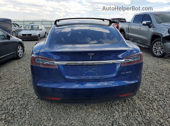 5YJSA1E24LF381945 2020 TESLA MODEL Blue Widok z tyłu