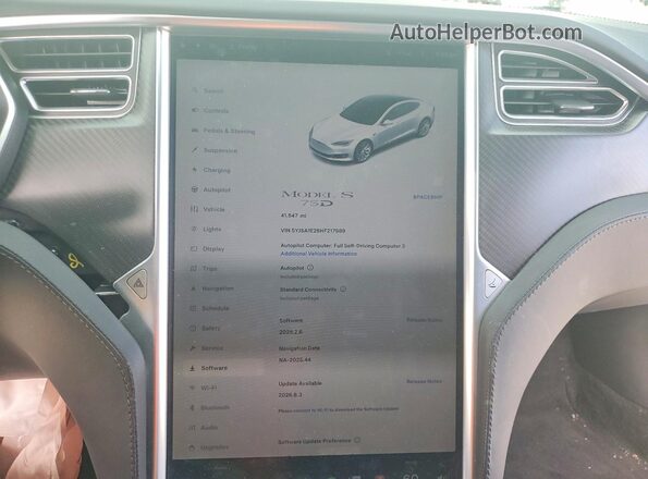 5YJSA1E26HF217989 2017 TESLA MODEL White Vista del cuadro de instrumentos
