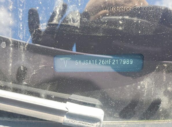 5YJSA1E26HF217989 2017 TESLA MODEL White Vista de la etiqueta del VIN