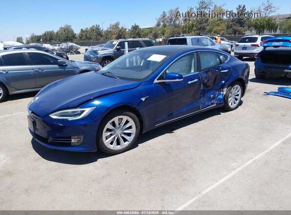 5YJSA1E26JF295646 2018 TESLA MODEL S Blue Առջևի ձախ երեք քառորդ տեսարան