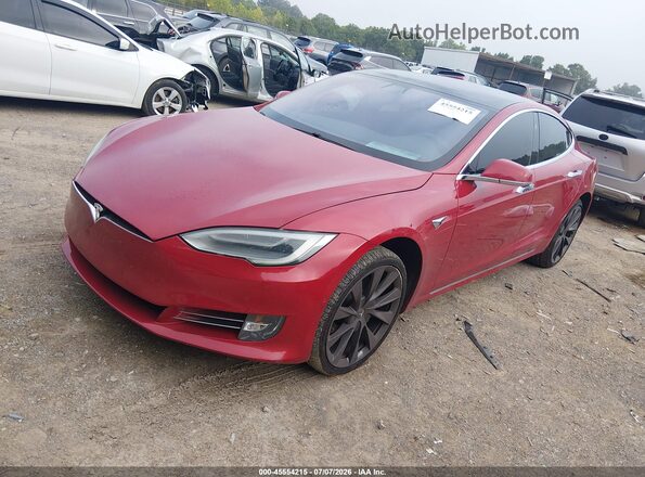 5YJSA1E27KF312133 2019 TESLA MODEL S Red წინა მარცხენა ხედი სამი მეოთხედიდან