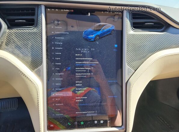 5YJSA1E28JF282820 2018 TESLA MODEL Blue Instrument cluster view