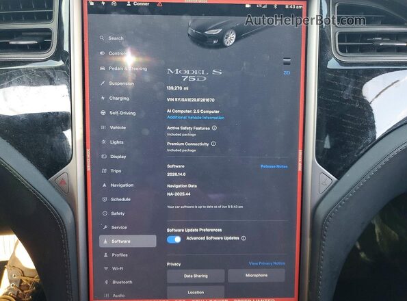 5YJSA1E29JF261670 2018 TESLA MODEL Black Widok zestawu wskaźników