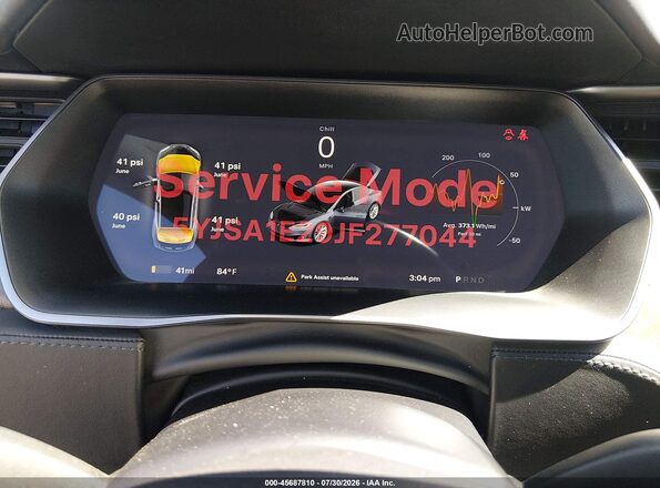 5YJSA1E29JF277044 2018 TESLA MODEL S Gray უკანა სავარძლების ხედი