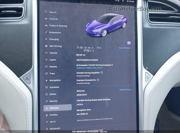 5YJSA1E2XJF253612 2018 TESLA MODEL S Черный Вид задних сидений