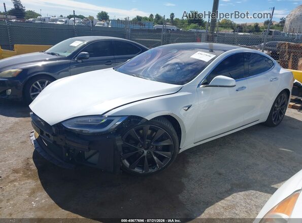 5YJSA1E2XMF424704 2021 TESLA MODEL S White წინა მარცხენა ხედი სამი მეოთხედიდან