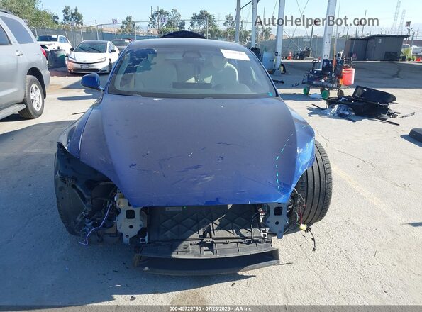 5YJSA1E50MF432319 2021 TESLA MODEL S Синий Вид задней части салона