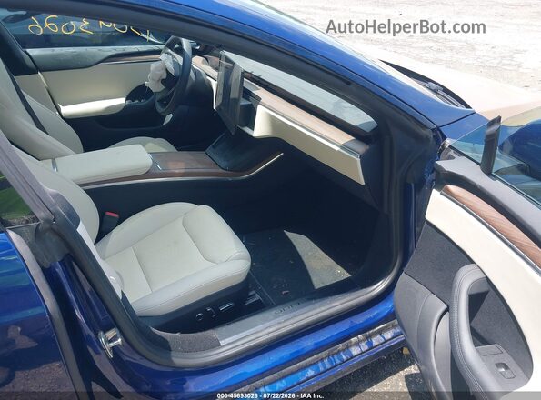 5YJSA1E52PF513097 2023 TESLA MODEL S Синий Вид салона спереди