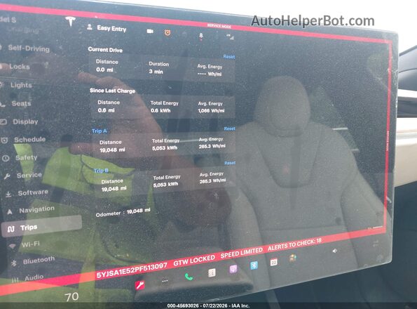 5YJSA1E52PF513097 2023 TESLA MODEL S Синий Вид задних сидений