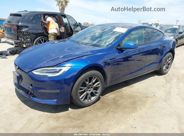 5YJSA1E53MF428149 2021 TESLA MODEL S Blue Przód lewy