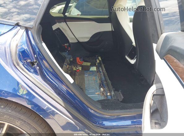 5YJSA1E53MF428149 2021 TESLA MODEL S Blue Widok naklejki z numerem VIN