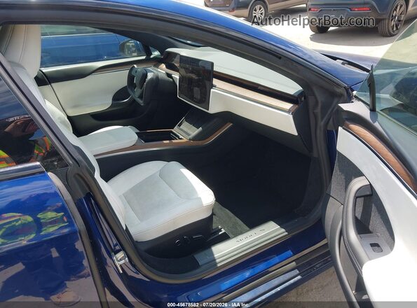 5YJSA1E53MF428149 2021 TESLA MODEL S Blue Widok wnętrza z przodu