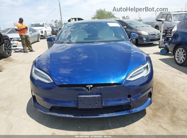 5YJSA1E53MF428149 2021 TESLA MODEL S Blue Widok zestawu wskaźników