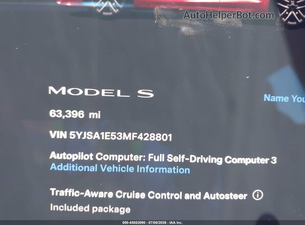 5YJSA1E53MF428801 2021 TESLA MODEL S Red 